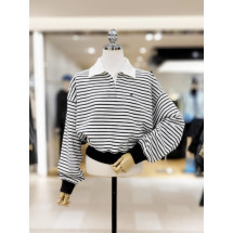 스트라이프 카라 티셔츠