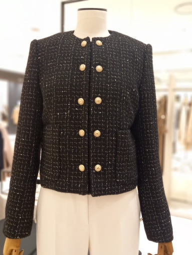 메탈 스팽글 트위드 쟈켓
