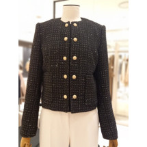 메탈 스팽글 트위드 쟈켓