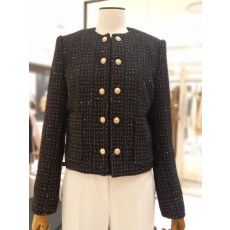 메탈 스팽글 트위드 쟈켓